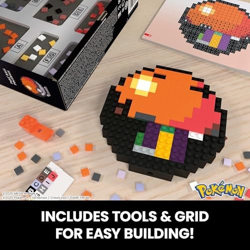 Mega Bloks - Pokemon Classic Poke Ball Pixel Art 342 Piece Building Toy Set