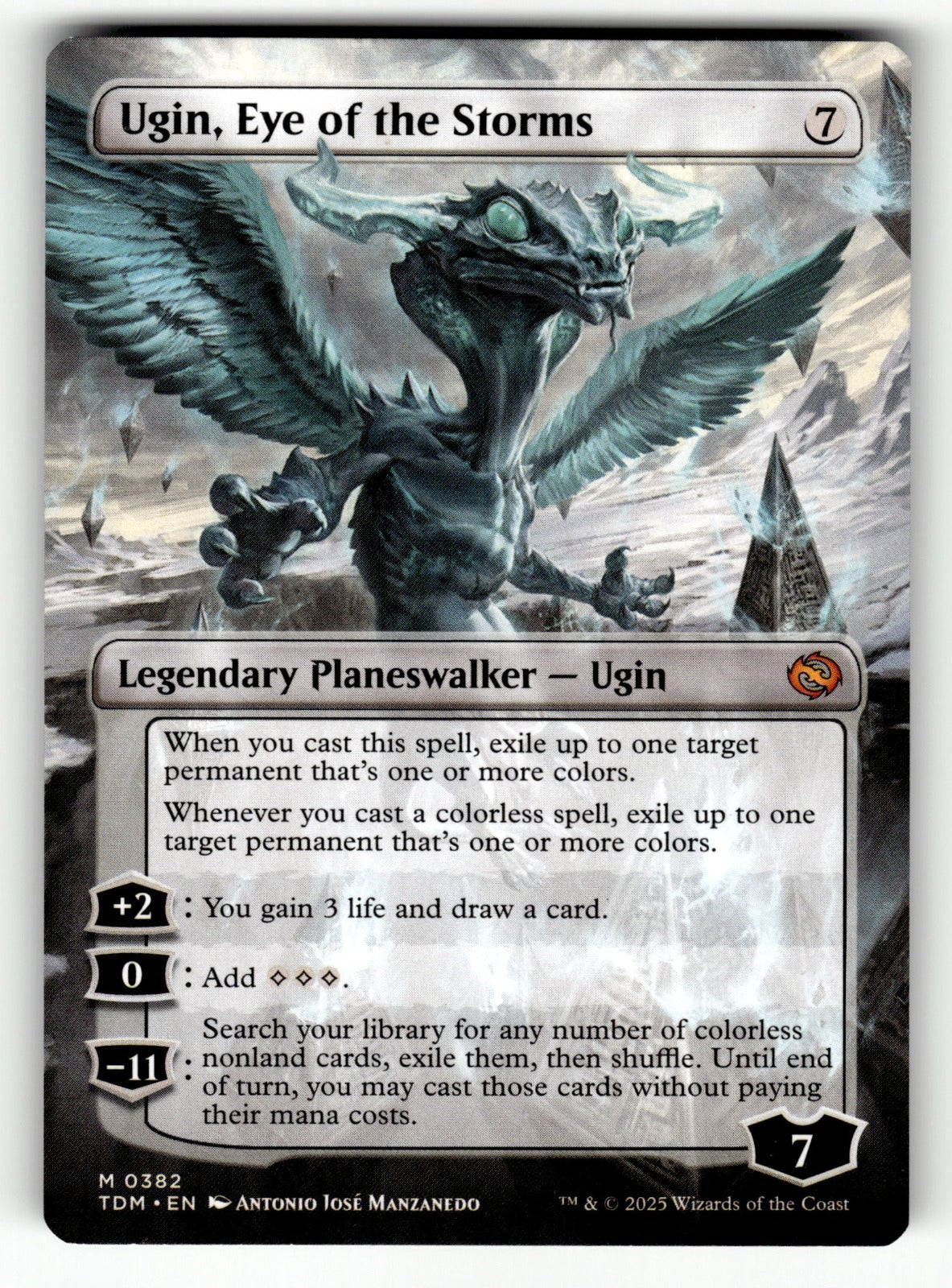 Ugin, Eye of the Storms (Borderless) β 382 TDM: Tarkir: Dragonstorm M NM (Back)