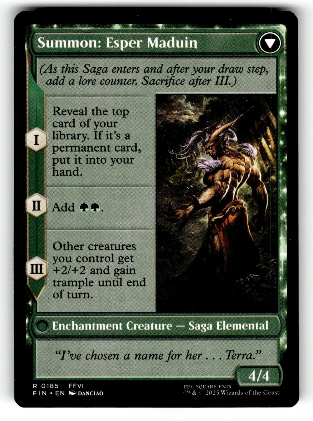 Esper Origins β 185 FIN: FINAL FANTASY R NM (Back)