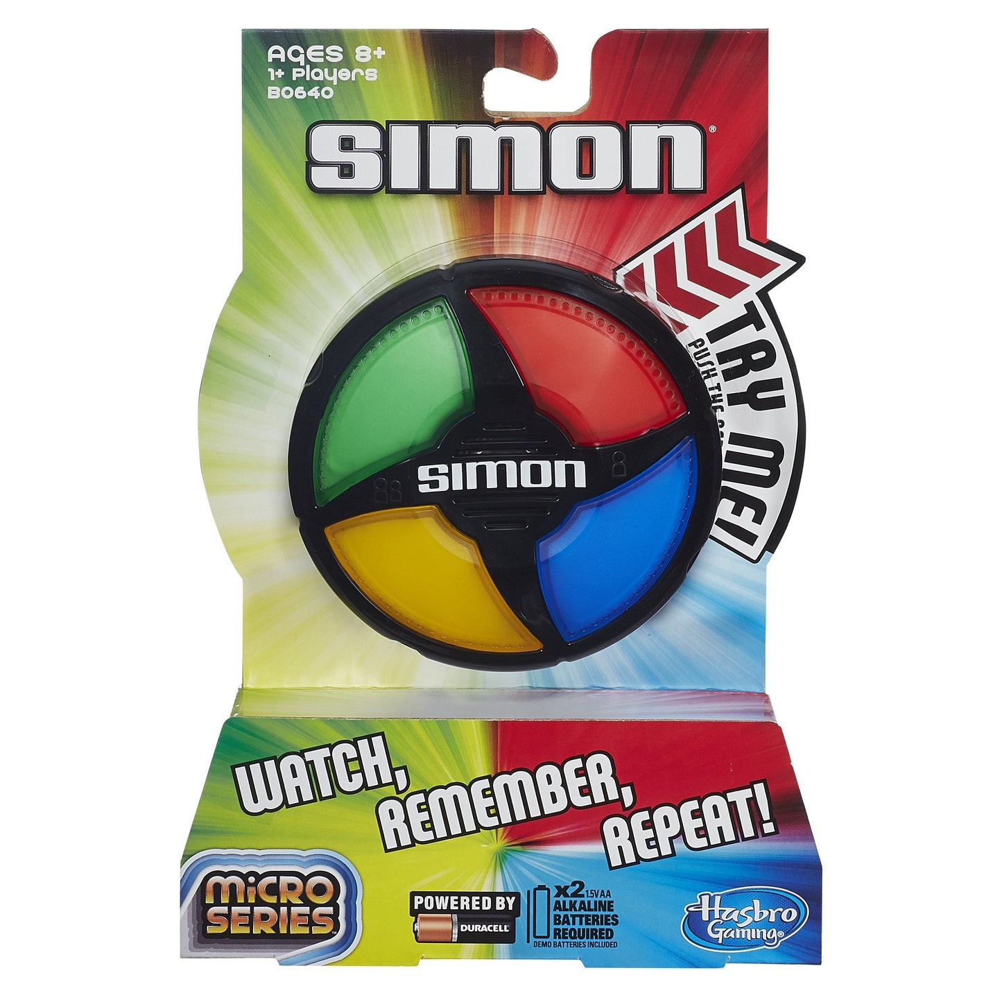 Simon Micro Series Game. 2 Game Modes Solo or Pass It for Ages 8+