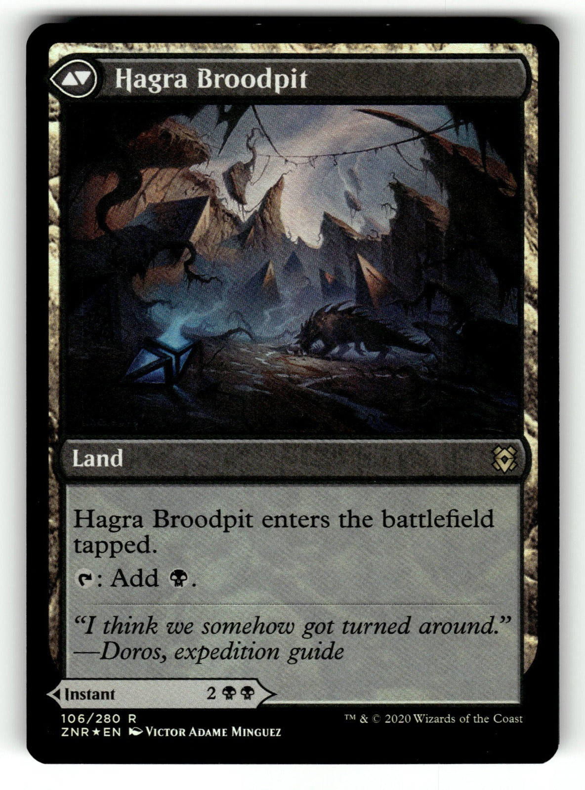 Hagra Mauling β 106 PRE: Prerelease Cards R Foil LP (Back)