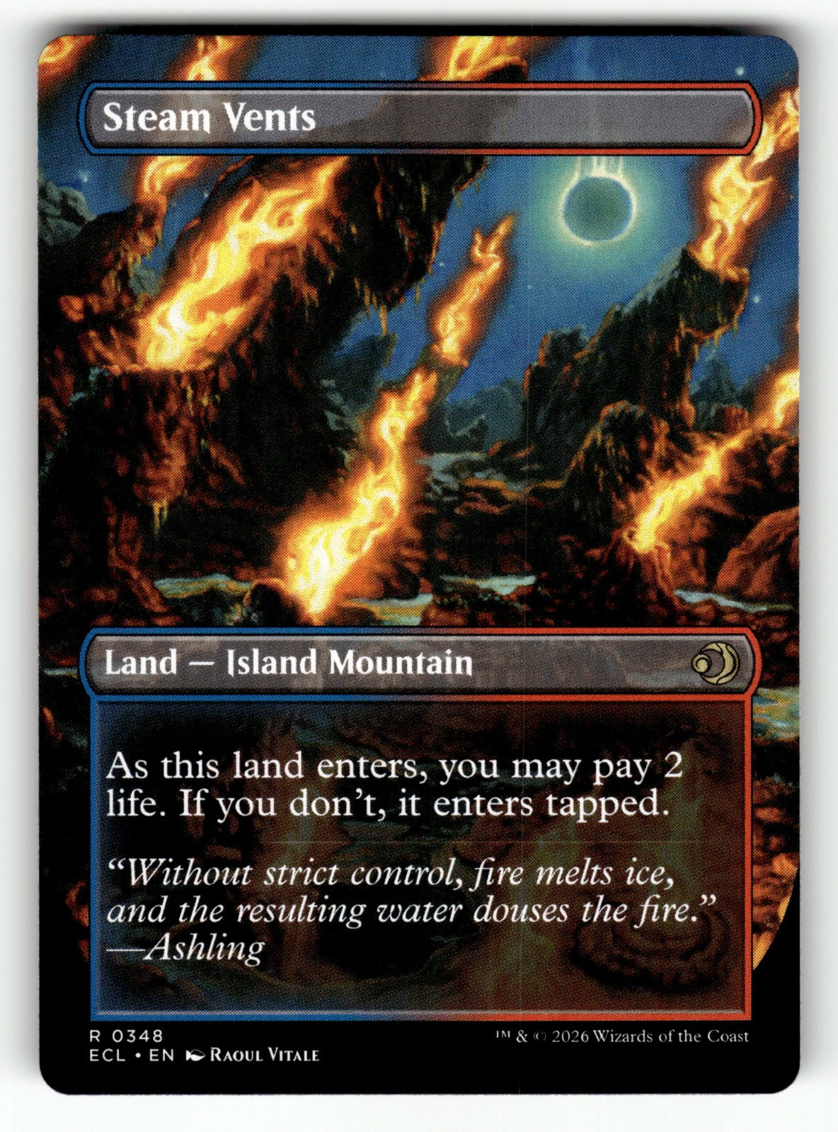 Steam Vents (Borderless) β 348 ECL: Lorwyn Eclipsed R NM (Back)