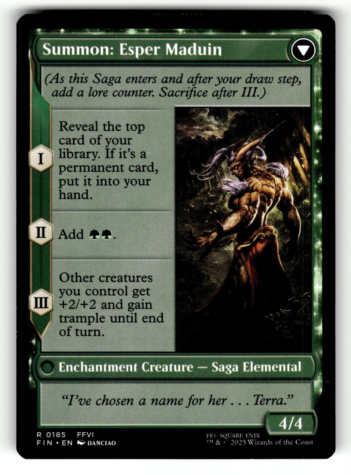 Esper Origins β 185 FIN: FINAL FANTASY R NM (Back)