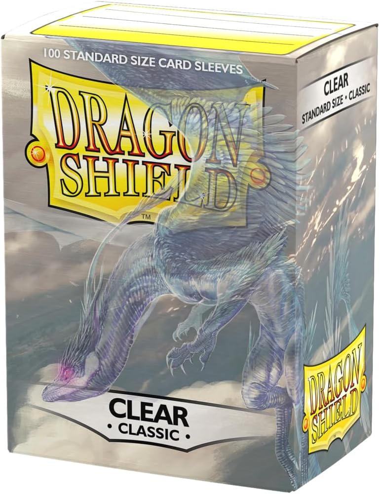 Dragon Shield | Standard Size Card Classic Sleeves | 100 CT - Smooth & Tough Premium TCG Sleeves - Compatible with Pokemon, Flesh & Blood, One Piece & Magic the Gathering | Clear