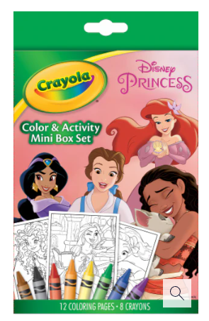 Crayola Color & Activity Mini Box Set, Princess Contains:12 coloring Pages and 8 Crayons