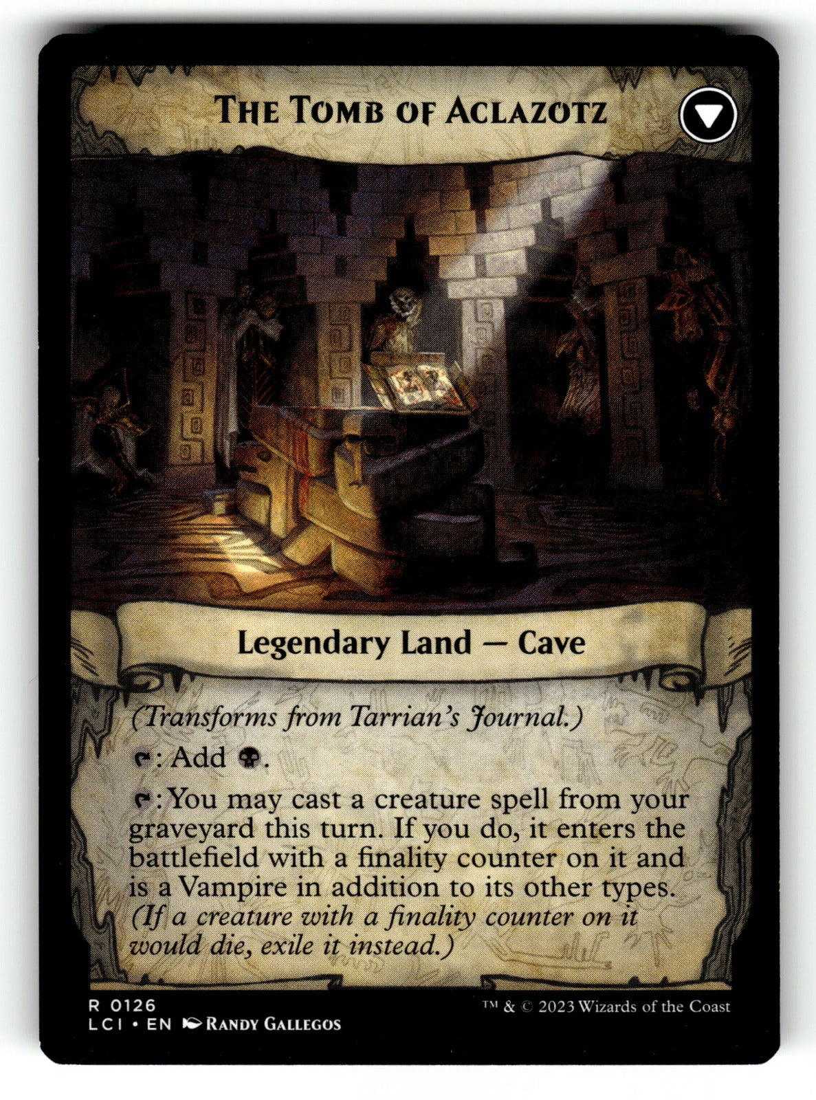 Tarrian's Journal β 126 LCI: The Lost Caverns of Ixalan R NM (Back)