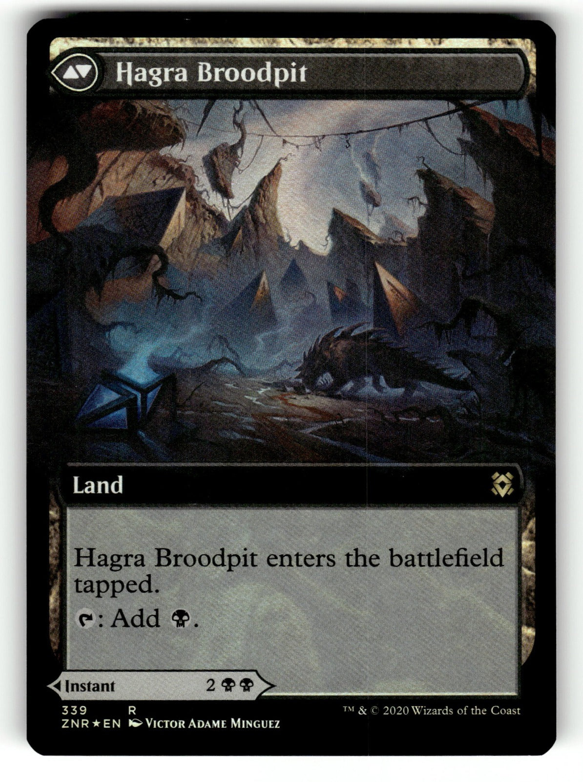 Hagra Mauling (Extended Art) β 339 ZNR: Zendikar Rising R Foil NM (Back)