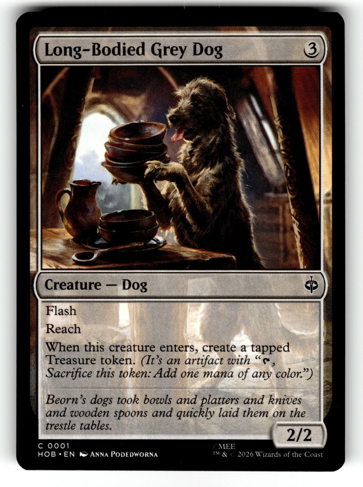 Long-Bodied Grey Dog – 1 HOB: The Hobbit C NM