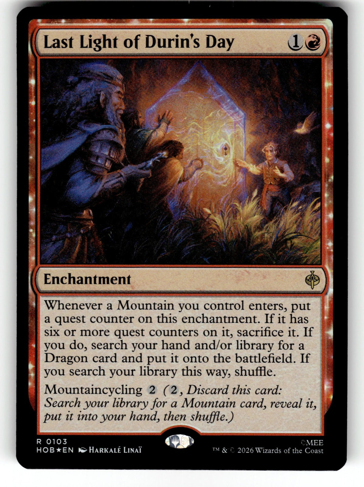 Last Light of Durin's Day – 103 HOB: The Hobbit R Foil NM