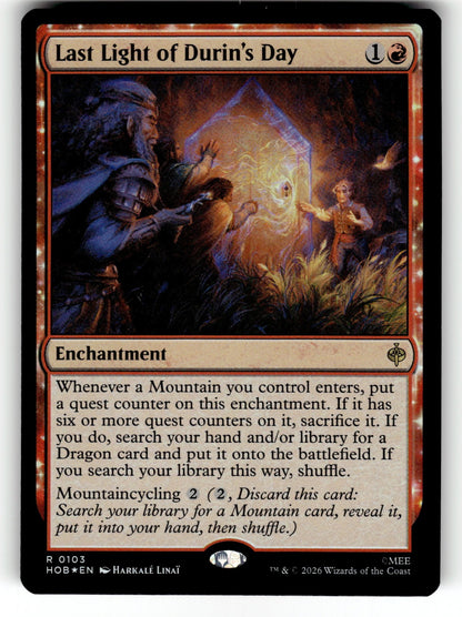 Last Light of Durin's Day – 103 HOB: The Hobbit R Foil NM
