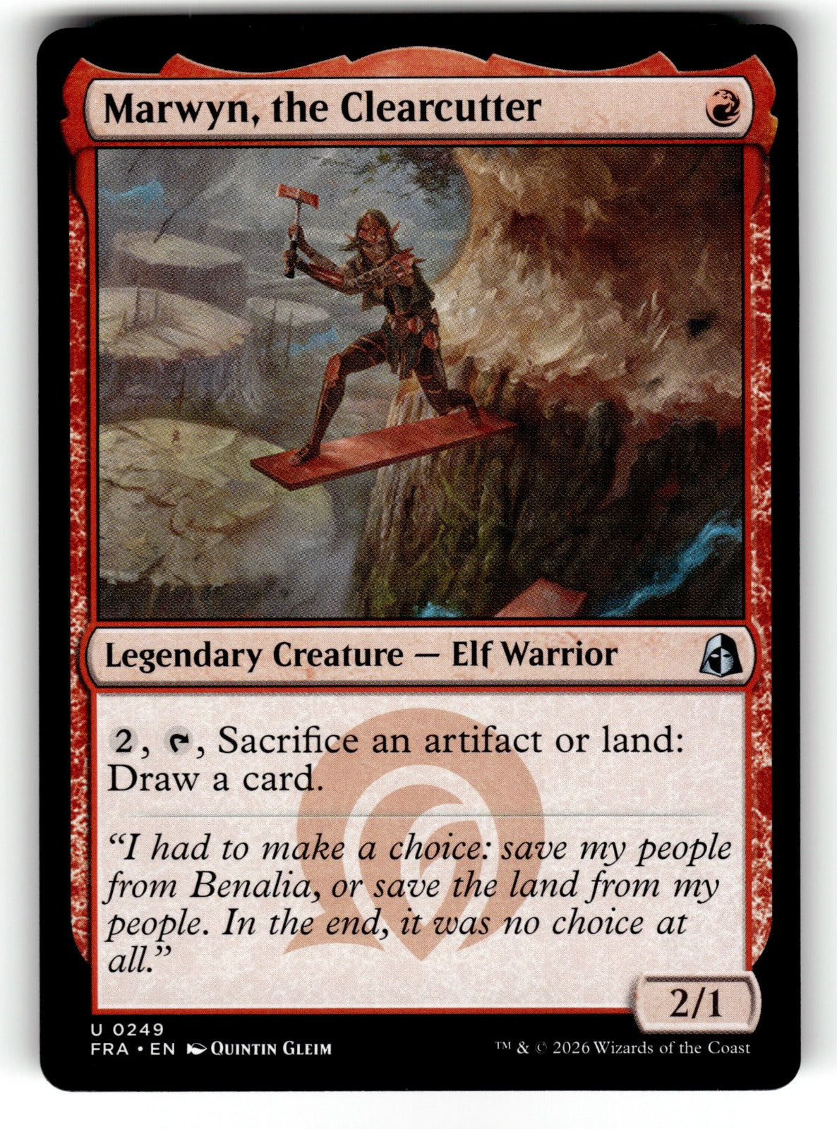Marwyn, the Clearcutter – 249 FRA: Reality Fracture U NM