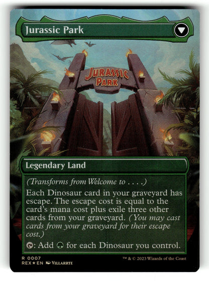 Welcome to... – 7 REX: Universes Beyond: Jurassic World Collection R Foil NM (Back)