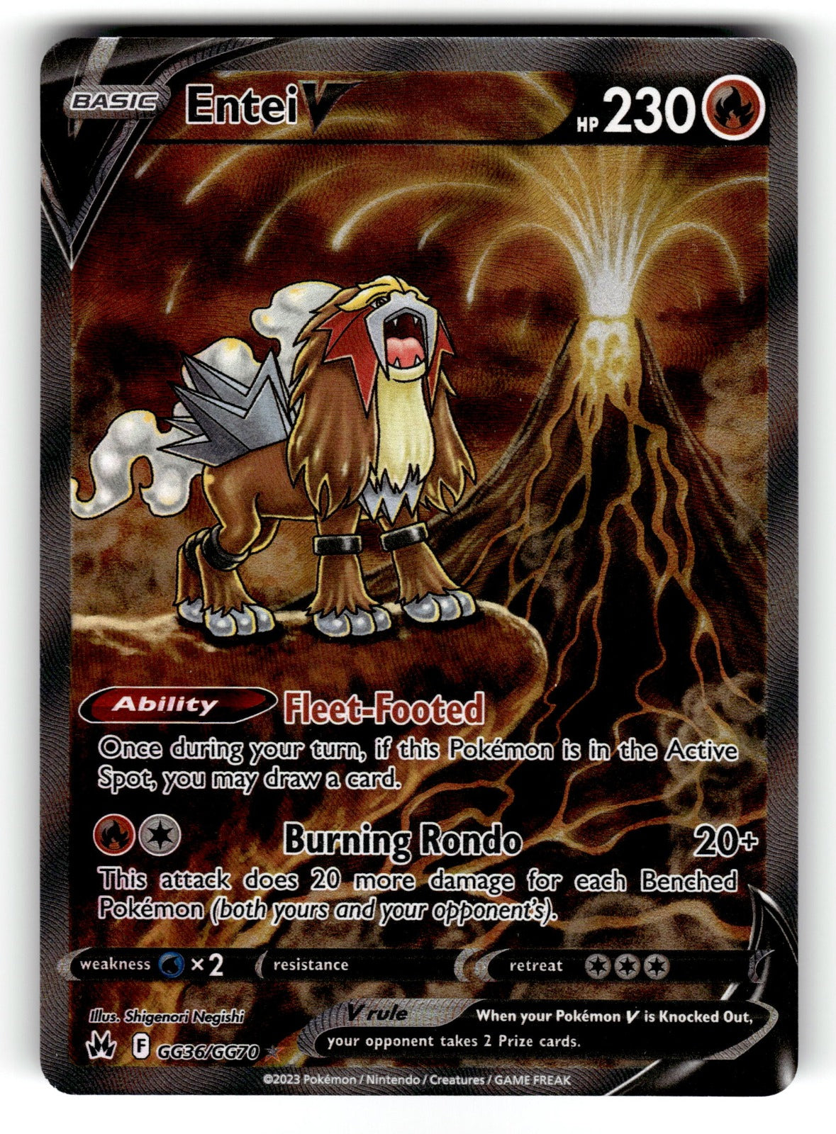 Entei V – GG36/GG70 CRZ:GG: Crown Zenith: Galarian Gallery Ultra Rare HoloNM