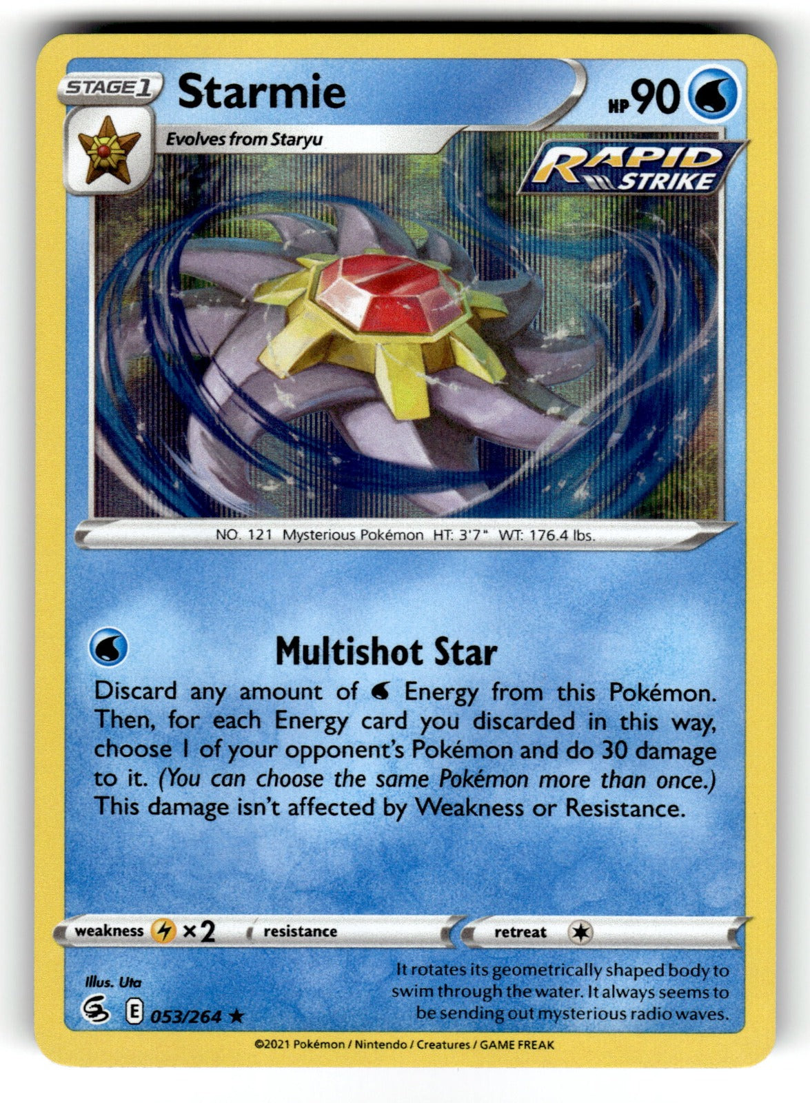 Starmie – 053/264 SWSH08: SWSH08: Fusion Strike Holo Rare NM