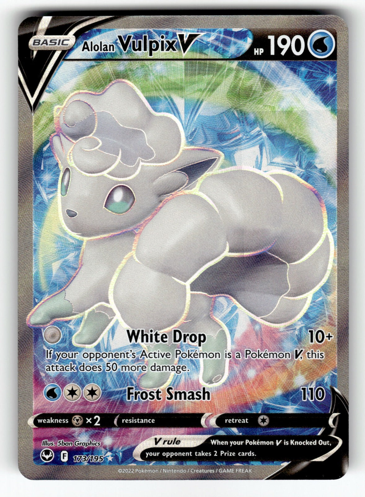 Alolan Vulpix V (Full Art) - 173/195 SWSH12: SWSH12: Silver Tempest Ultra Rare Holo NM