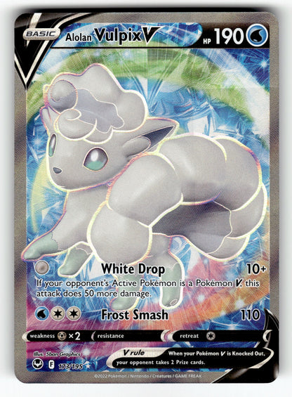 Alolan Vulpix V (Full Art) - 173/195 SWSH12: SWSH12: Silver Tempest Ultra Rare Holo NM