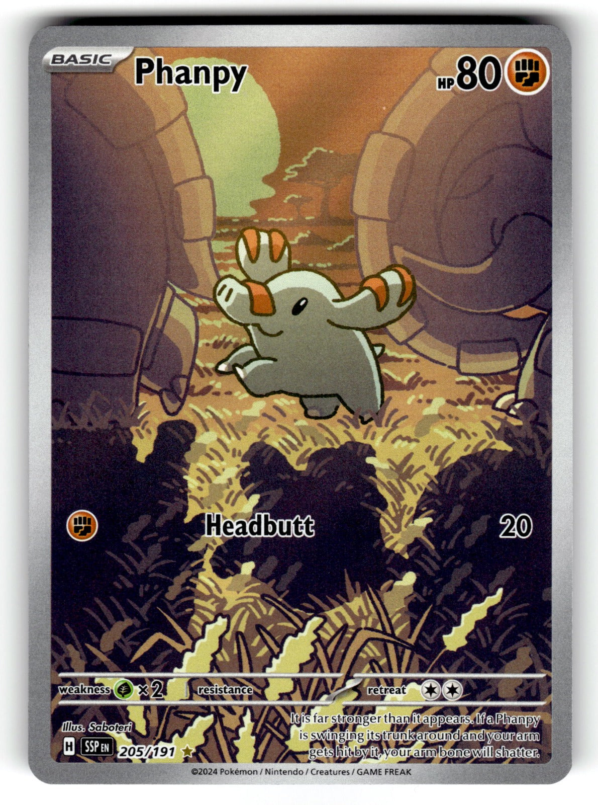 Phanpy - – 205/191 SSP: SV08: Surging Sparks Illustration Rare HoloNM