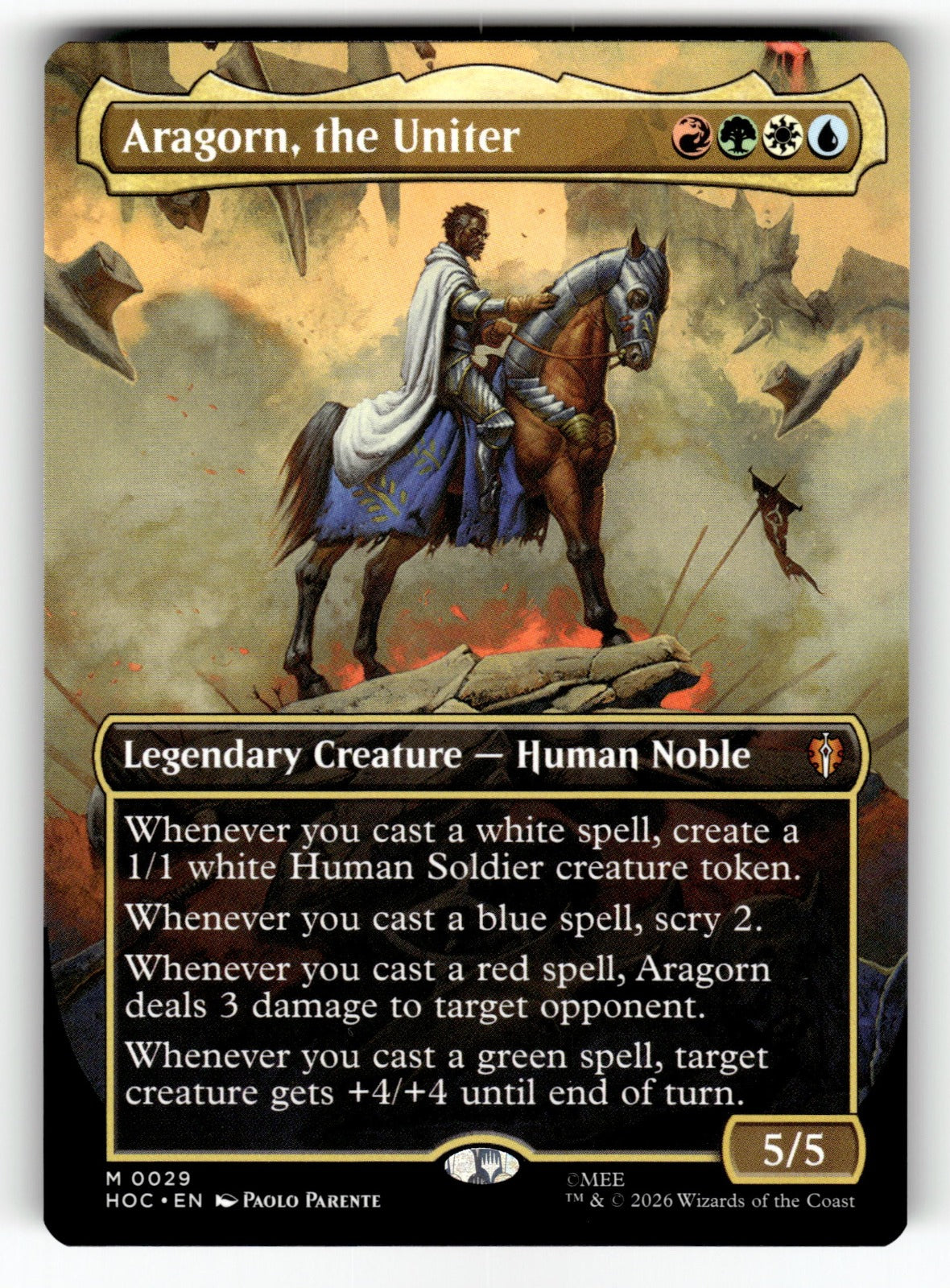 Aragorn, the Uniter (Borderless) – 29 HOC: The Hobbit: Eternal-Legal M NM