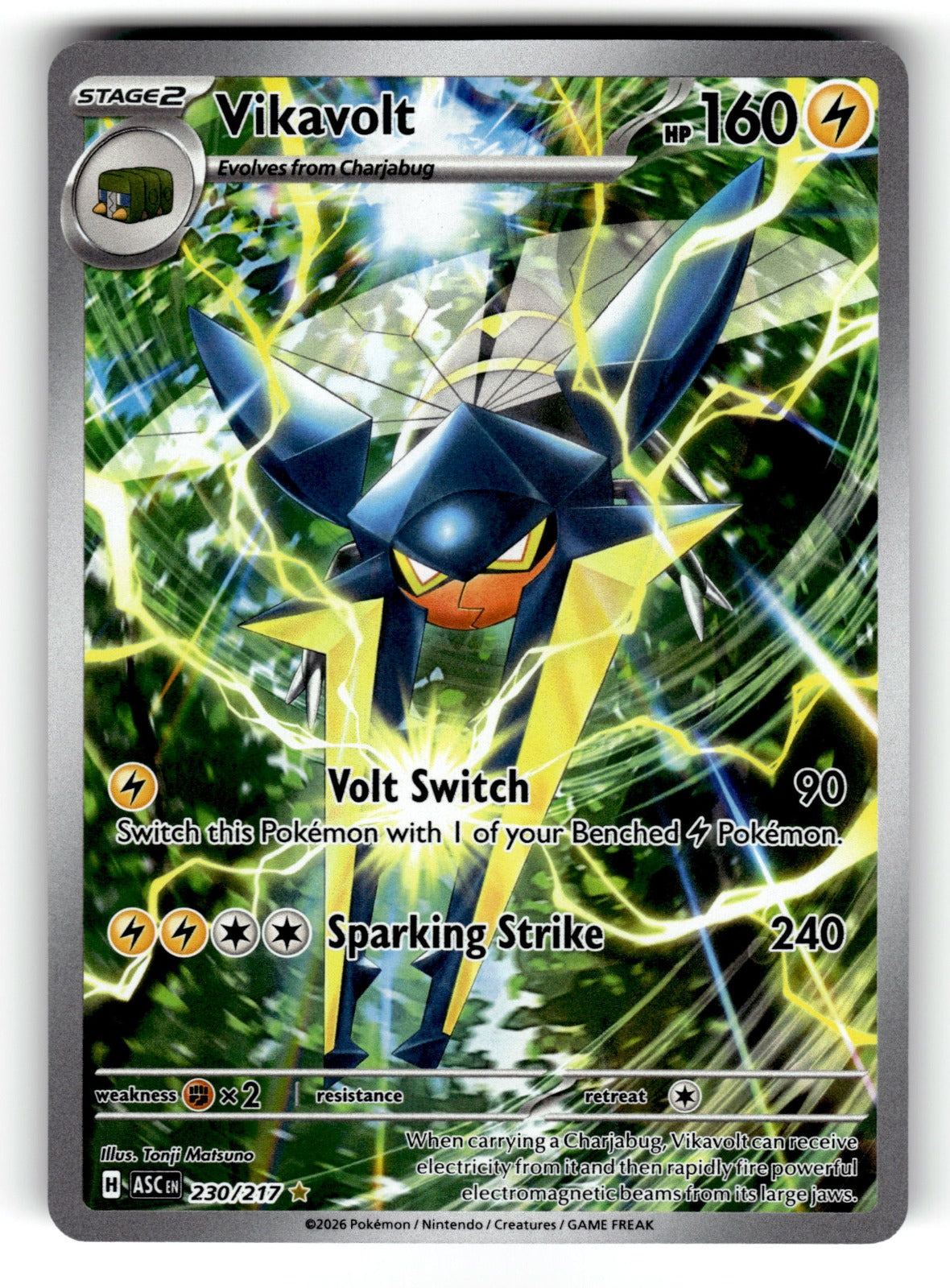 Vikavolt – 230/217 ASC: ME: Ascended Heroes Illustration Rare Holo NM