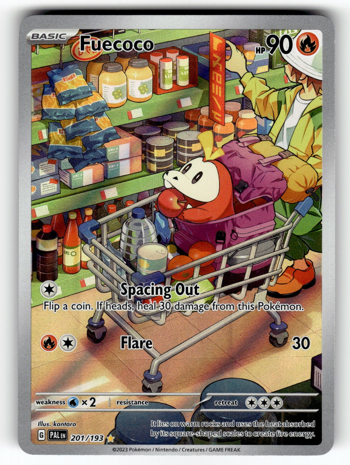 Fuecoco – 201/193 PAL: SV02: Paldea Evolved Illustration Rare Holo NM