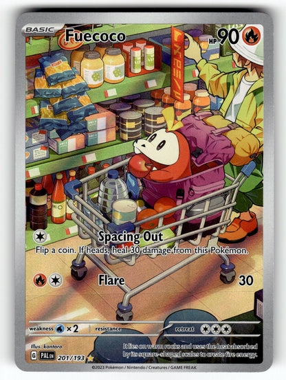 Fuecoco – 201/193 PAL: SV02: Paldea Evolved Illustration Rare Holo NM