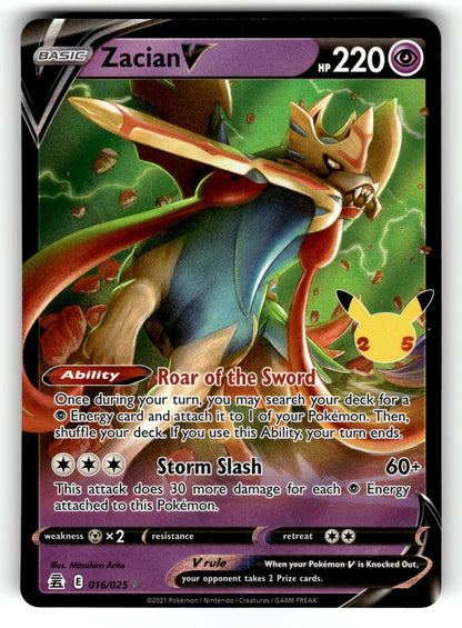 Zacian V – 016/025 CLB: Celebrations Ultra Rare Holo NM