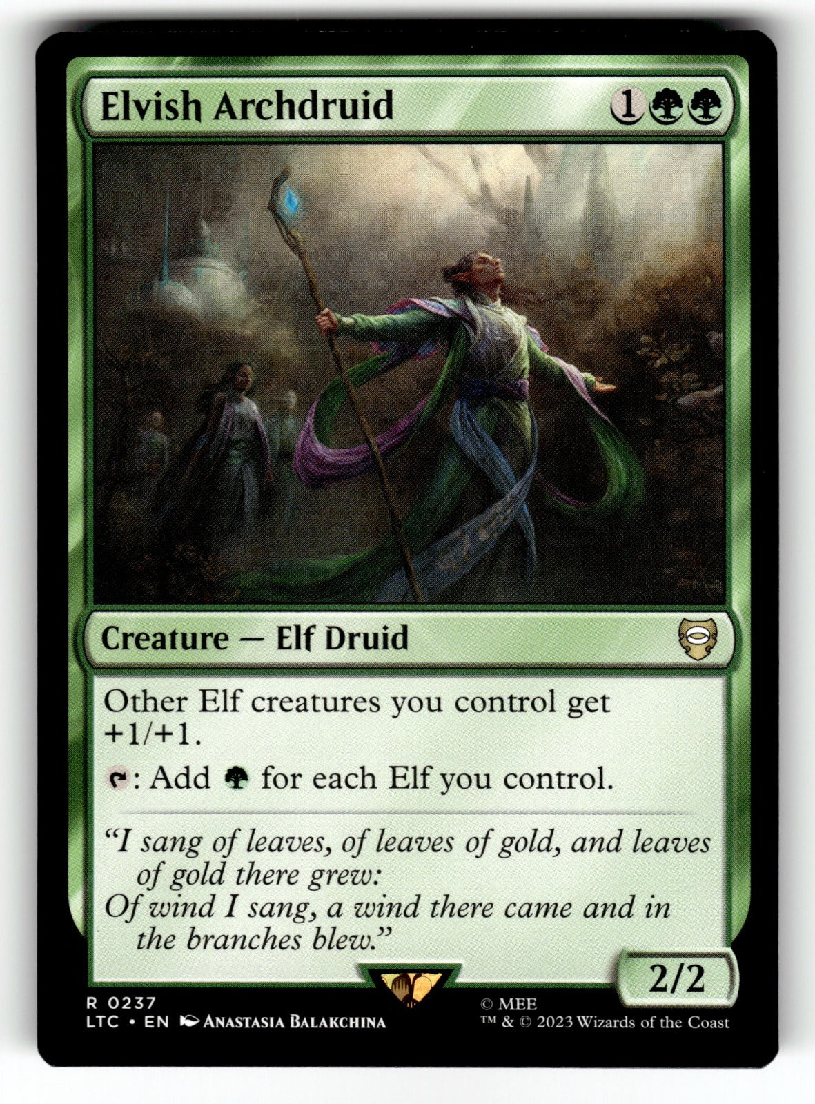 Elvish Archdruid – 237 LTC: Commander: The Lord of the Rings: Tales of Middle-earth R NM