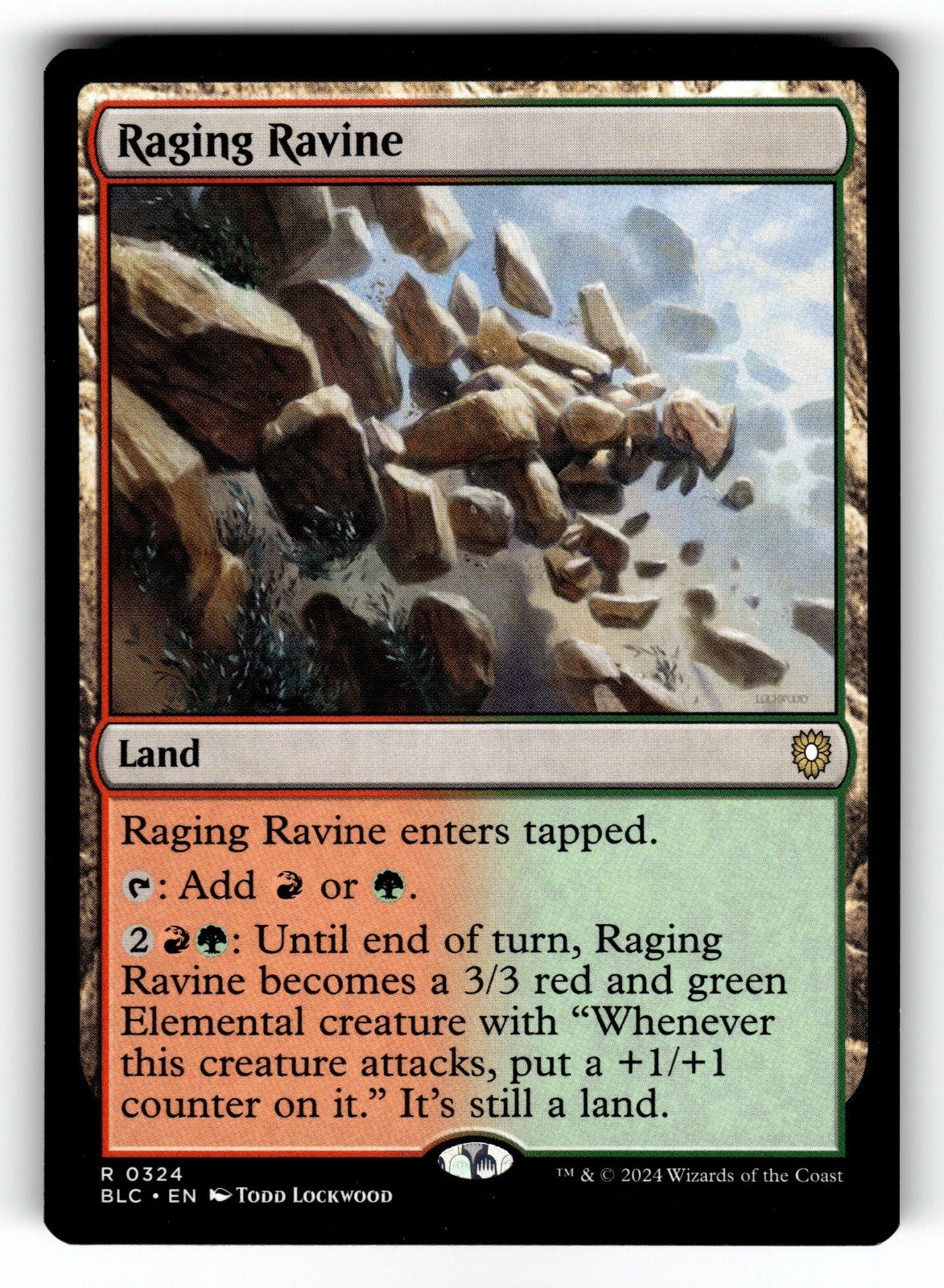 Raging Ravine – 324 BLC: Commander: Bloomburrow R NM