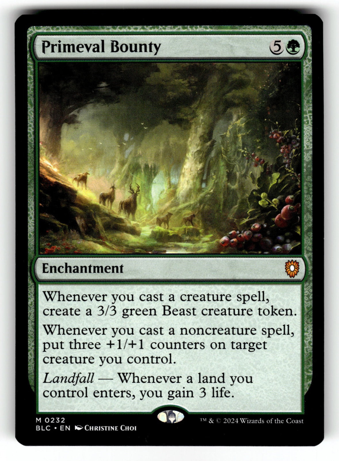 Primeval Bounty – 232 BLC: Commander: Bloomburrow M NM