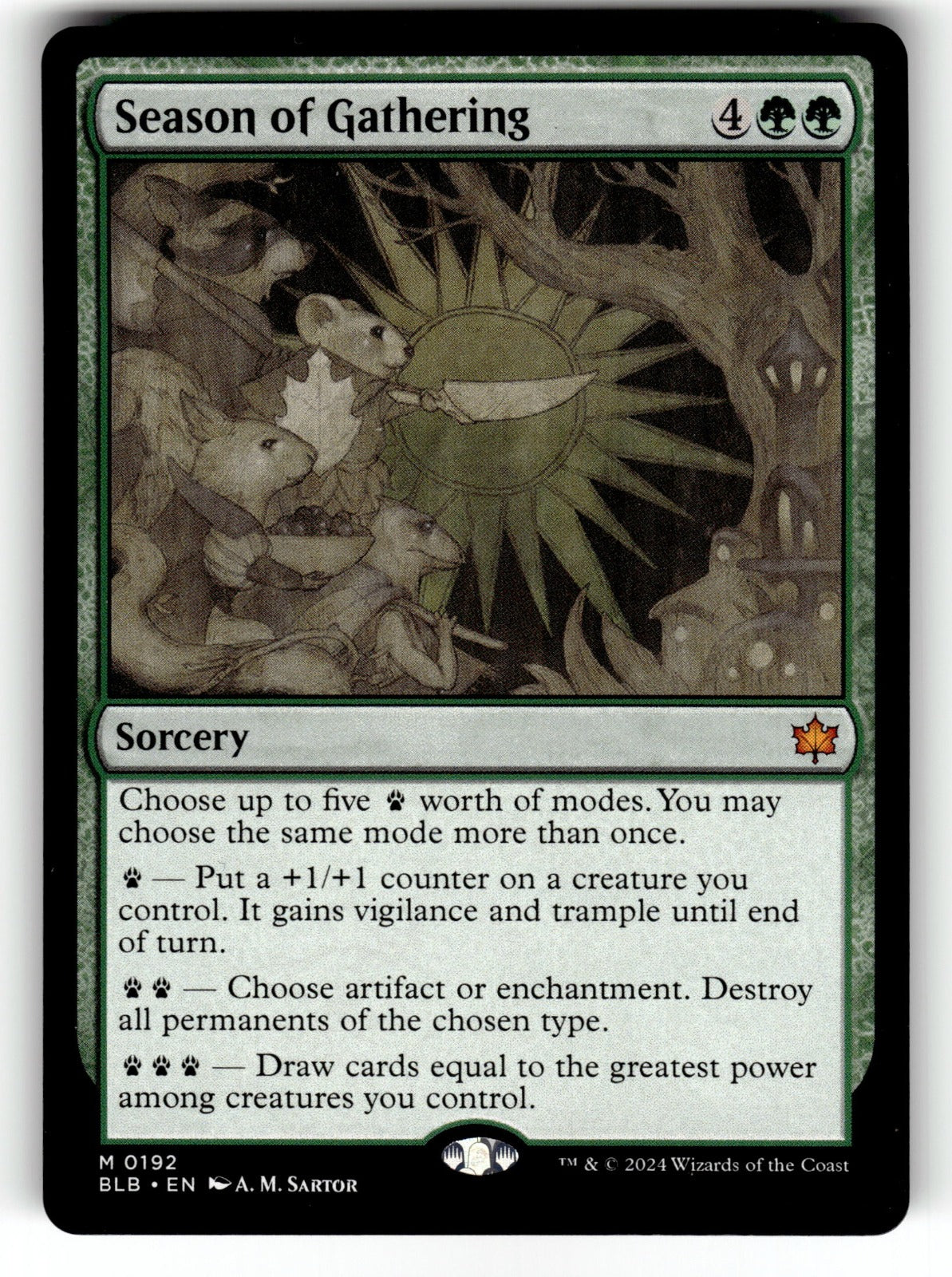 Season of Gathering – 192 BLB: Bloomburrow M NM