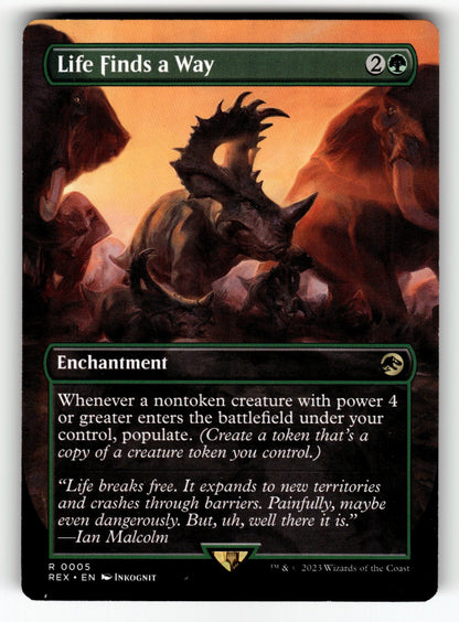 Life Finds a Way (Borderless) – 5 REX: Universes Beyond: Jurassic World Collection R NM