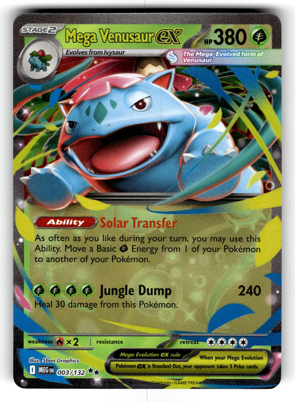 Mega Venusaur ex – 003/132 MEG: ME01: Mega Evolution Double Rare Holo NM