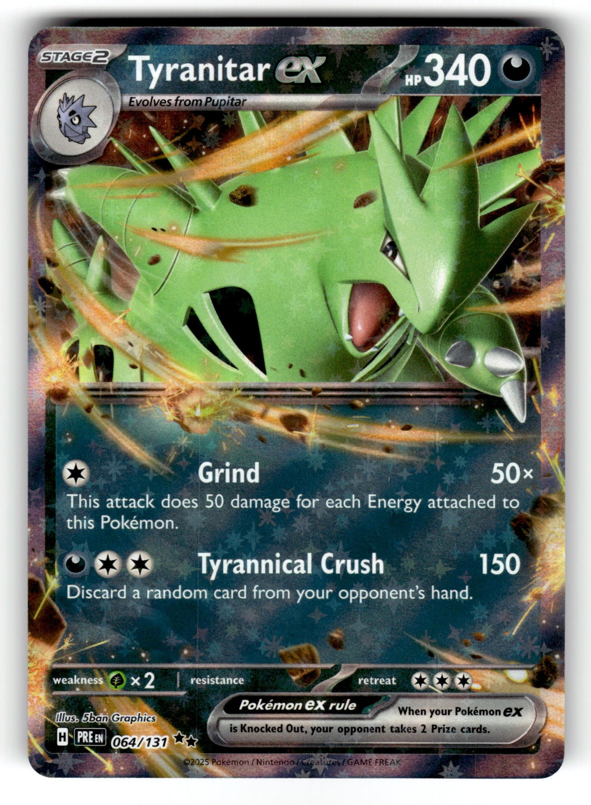 Tyranitar ex – 064/131 PRE: SV: Prismatic Evolutions Double Rare HoloNM