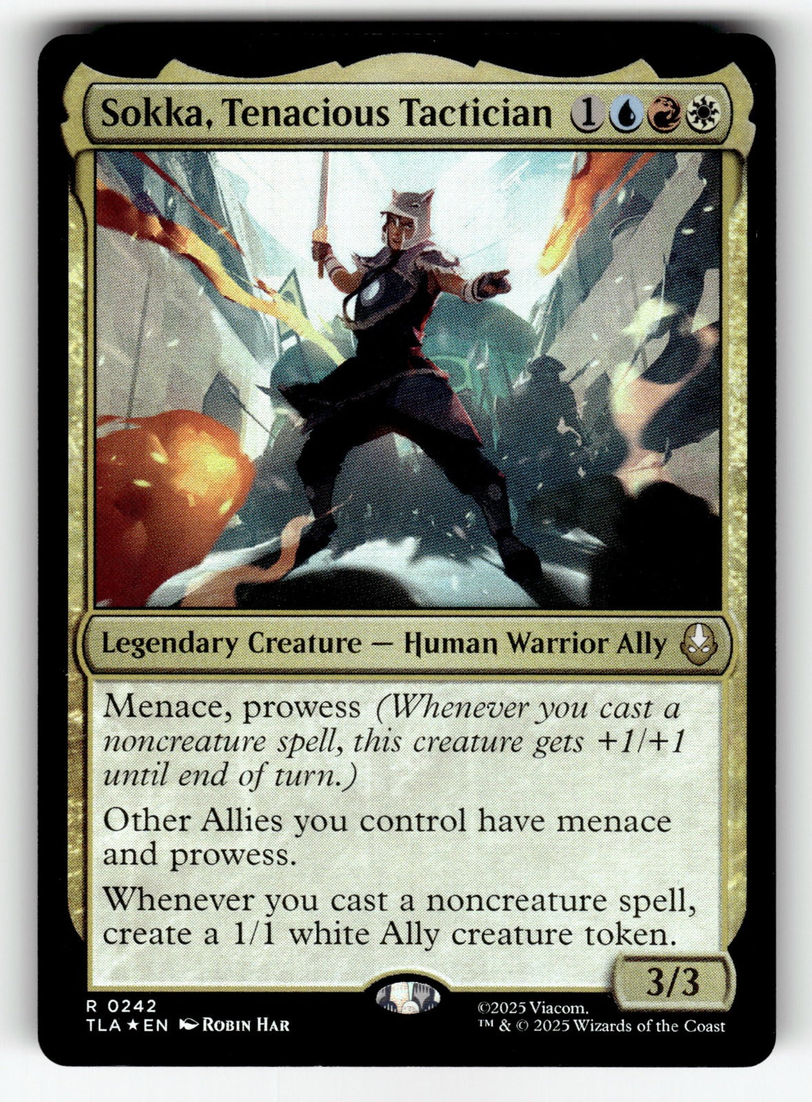 Sokka, Tenacious Tactician – 242 TLA: Avatar: The Last Airbender R Foil NM