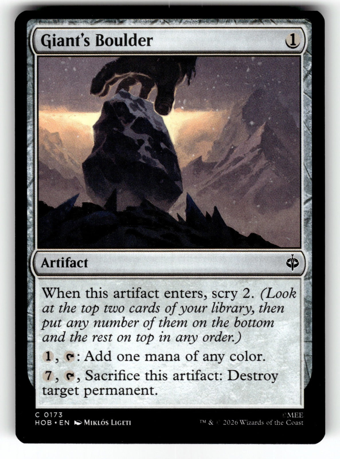 Giant's Boulder – 173 HOB: The Hobbit C NM