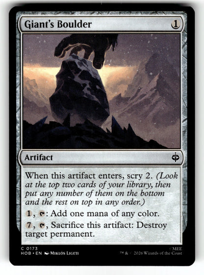 Giant's Boulder – 173 HOB: The Hobbit C NM