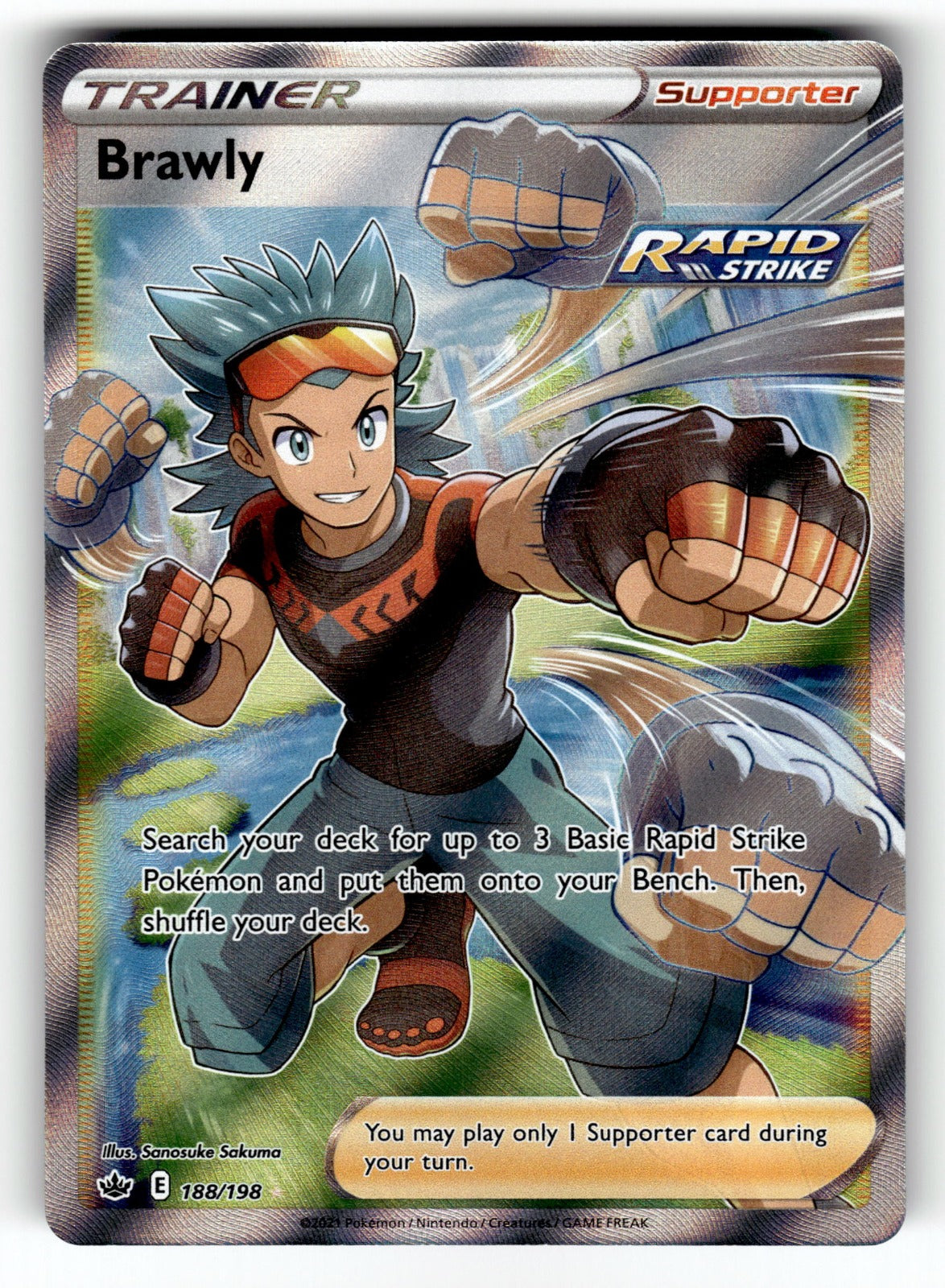 Brawly (Full Art) – 188/198 SWSH06: SWSH06: Chilling Reign Ultra Rare HoloNM