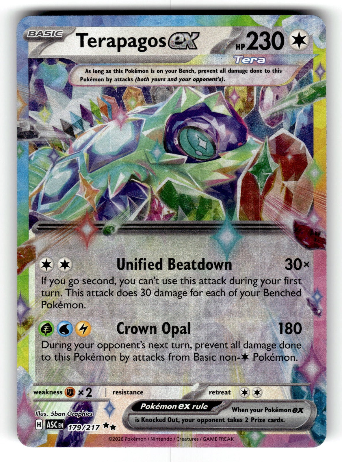 Terapagos ex – 179/217 ASC: ME: Ascended Heroes Double Rare Holo NM