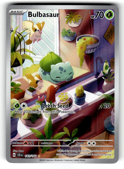 Bulbasaur – 143/142 SCR: SV07: Stellar Crown Illustration Rare HoloMP