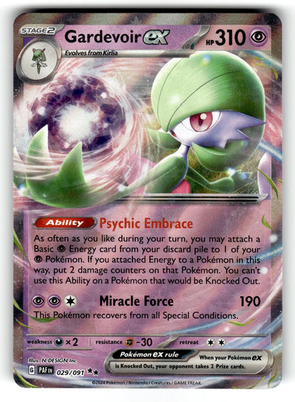Gardevoir ex – 029/091 PAF: SV: Paldean Fates Double Rare HoloNM