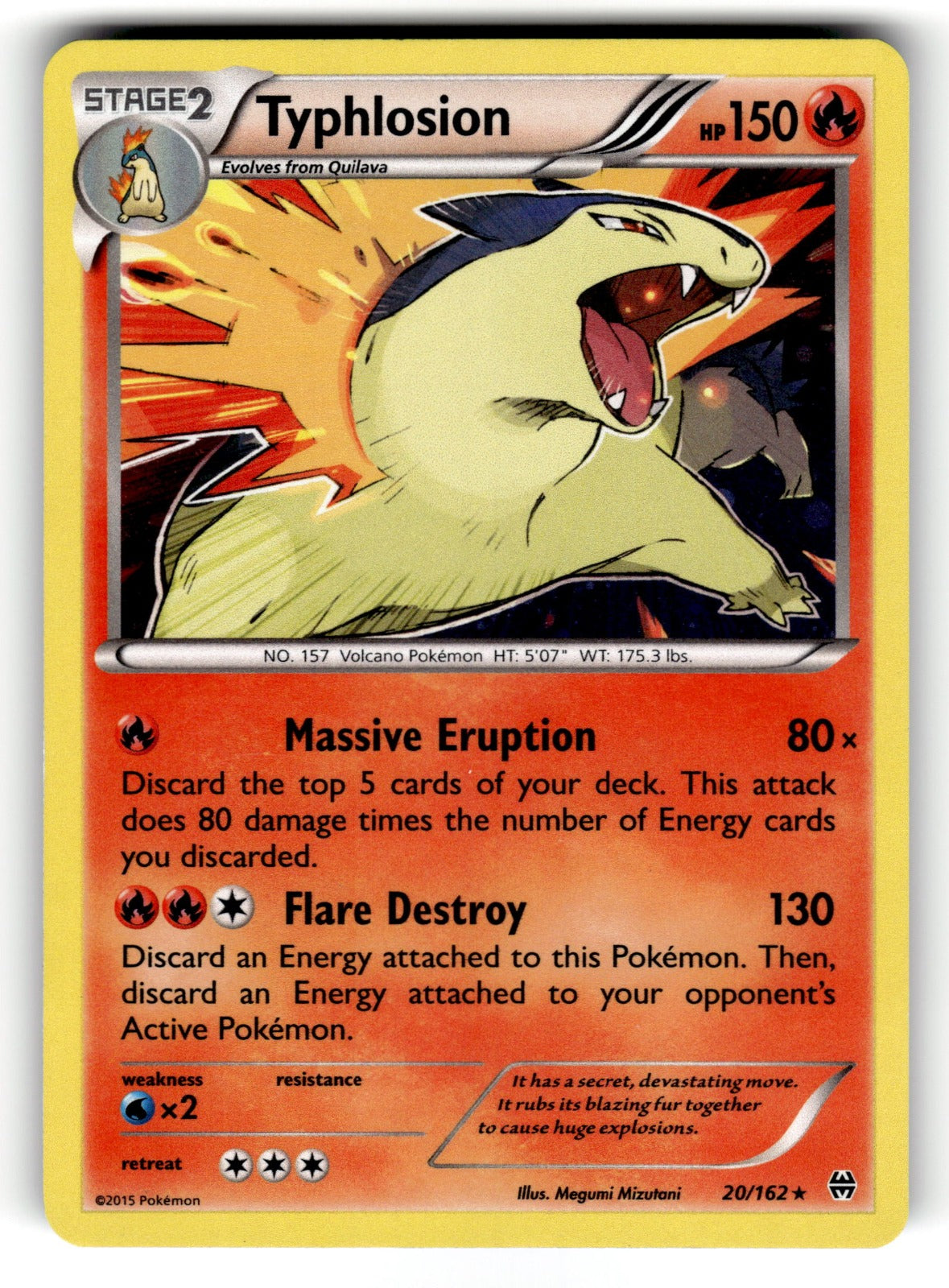 Typhlosion – 20/162 BKT: XY - BREAKthrough Holo Rare HoloNM