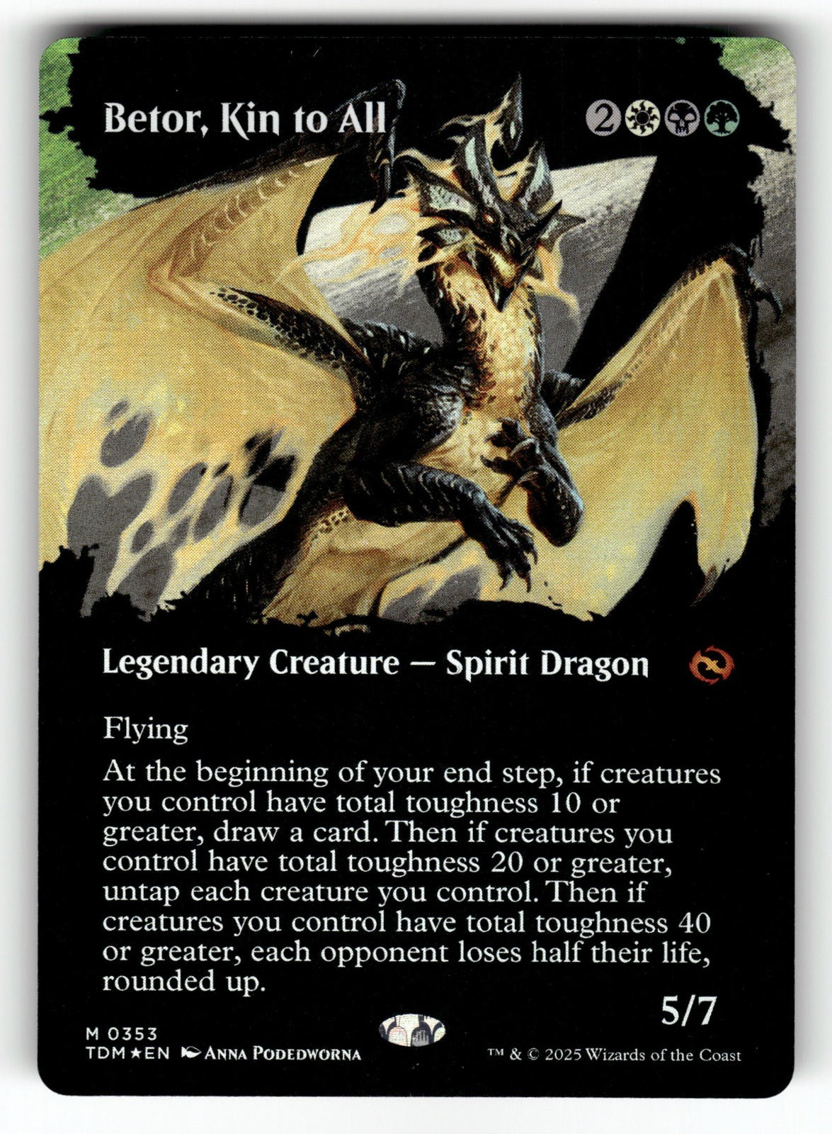 Betor, Kin to All (Borderless) – 353 TDM: Tarkir: Dragonstorm M Foil NM