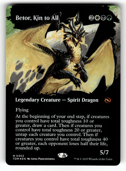 Betor, Kin to All (Borderless) – 353 TDM: Tarkir: Dragonstorm M Foil NM