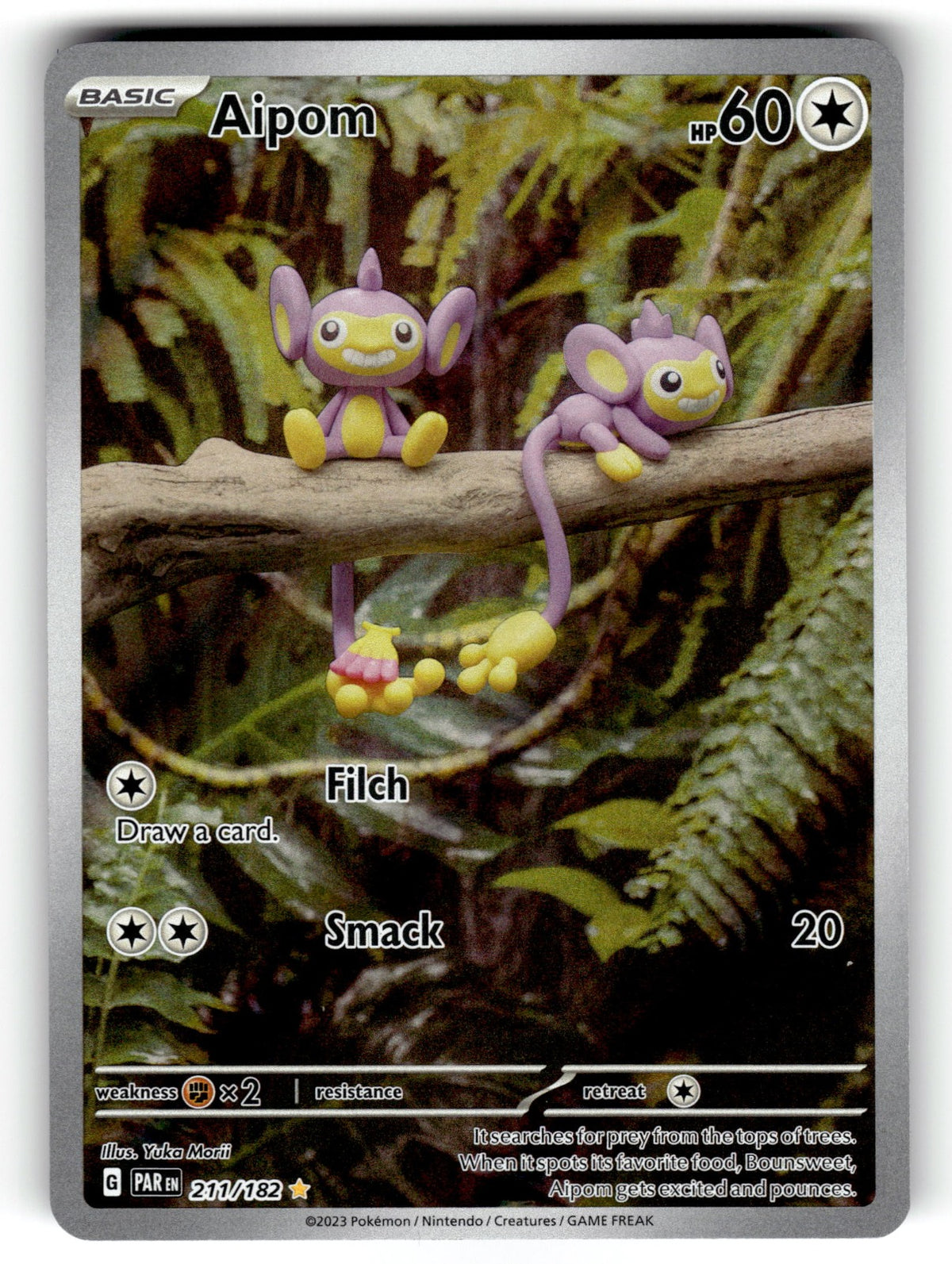 Aipom – 211/182 PAR: SV04: Paradox Rift Illustration Rare Holo LP