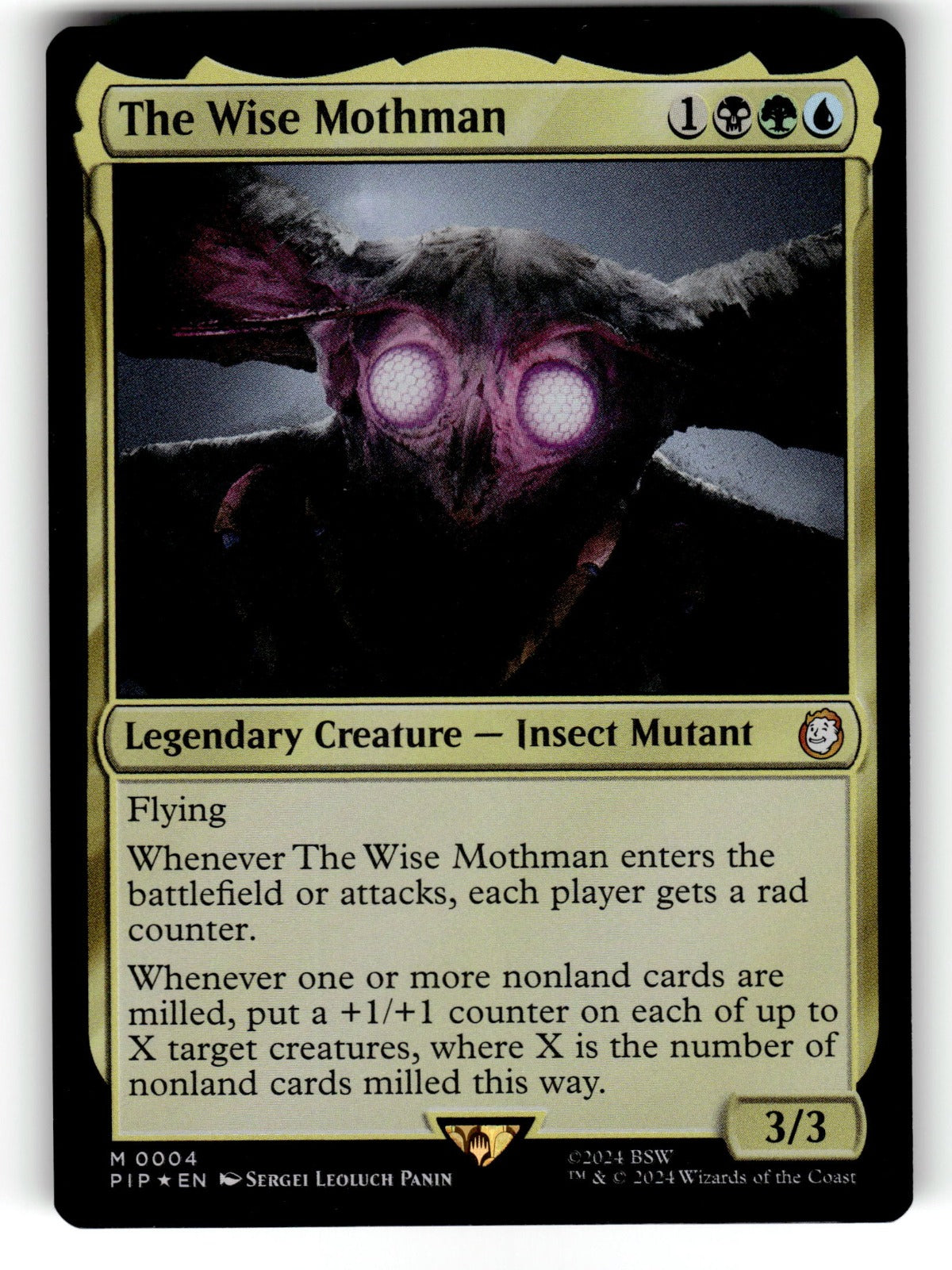 The Wise Mothman – 4 PIP: Universes Beyond: Fallout M Foil NM