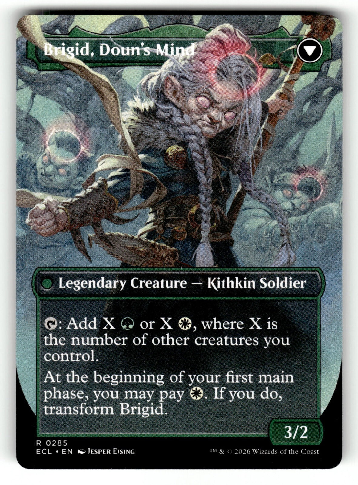 Brigid, Clachan's Heart (Borderless) – 285 ECL: Lorwyn Eclipsed R NM (Back)