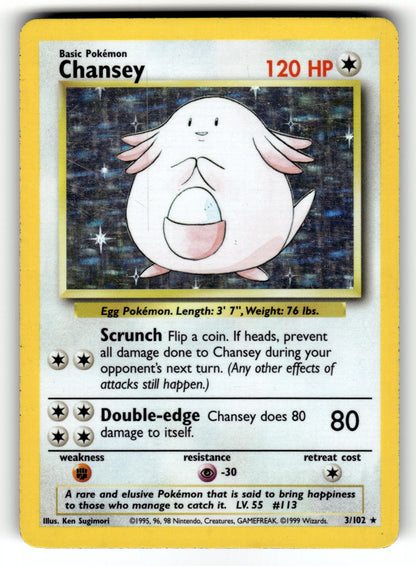 Chansey – 003/102 BS: Base Set Holo Rare MP