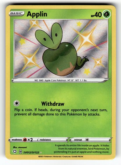 Applin - SV012/SV122 SHFSV: Shining Fates: Shiny Vault Shiny Holo Rare Holo NM