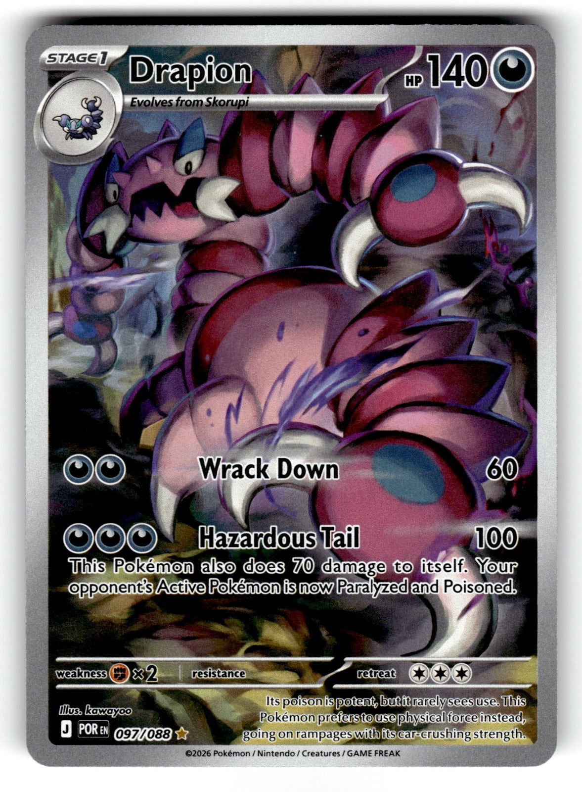 Drapion – 097/088 POR: ME03: Perfect Order Illustration Rare Holo NM