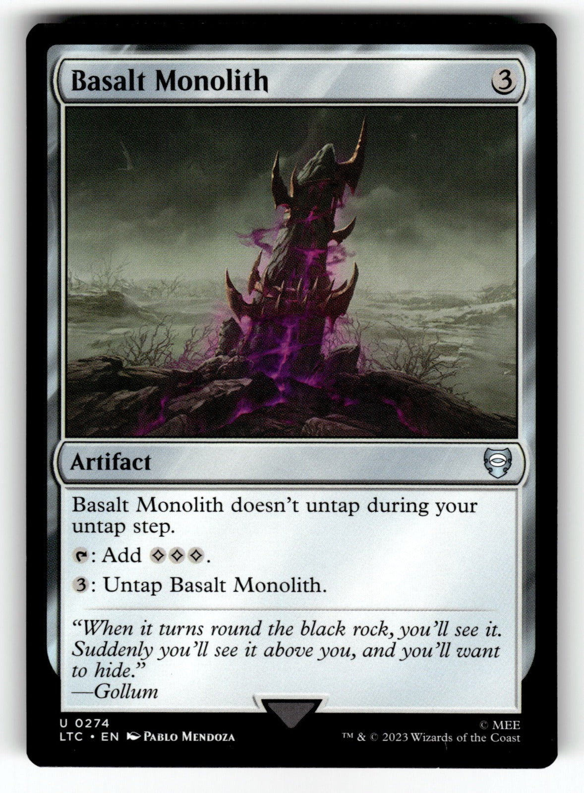 Basalt Monolith – 274 LTC: Commander: The Lord of the Rings: Tales of Middle-earth U LP